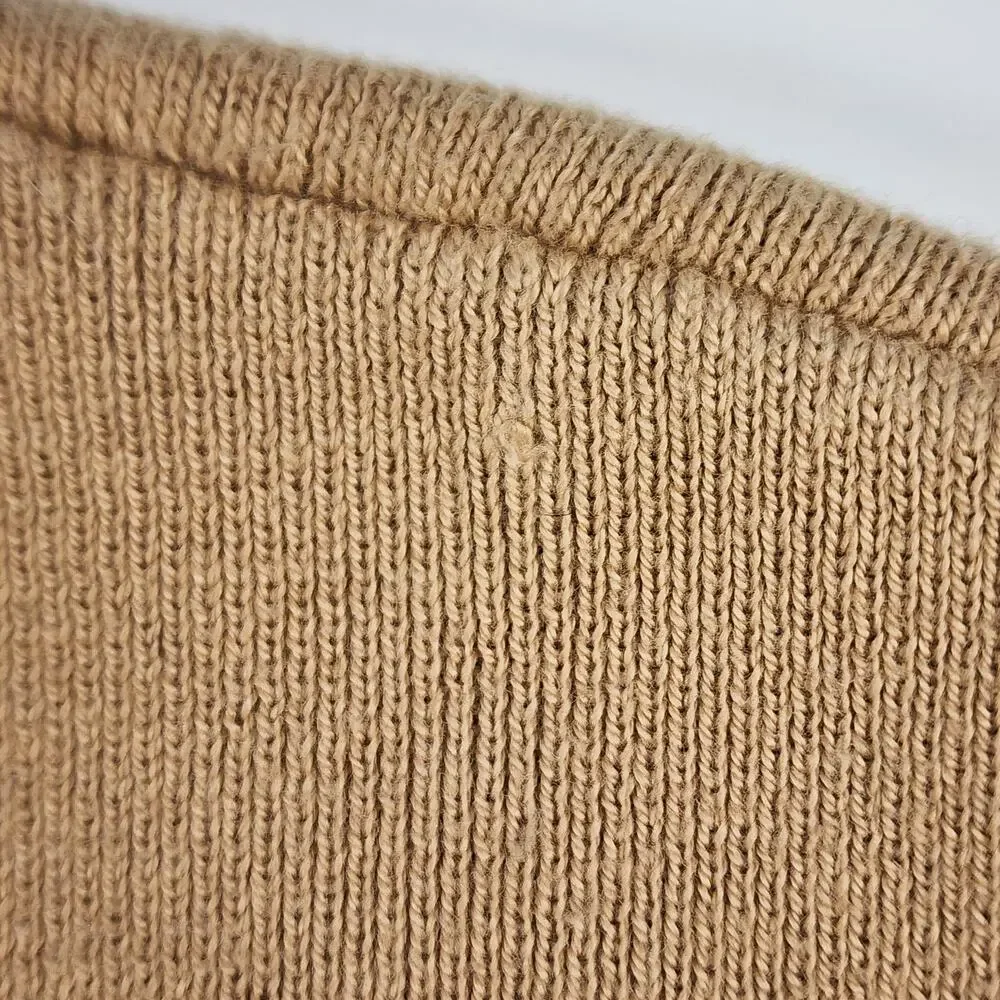 Chico's Camel V-Neck Knit Sweater Size 3 Relaxed Minimalist
